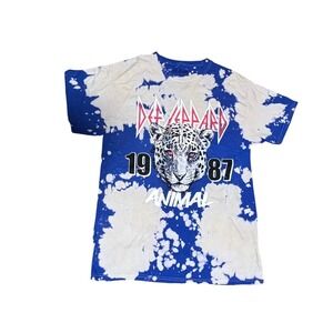 Def‎ Leppard Animal 1987 Bleached Graphic T Shirt Mens Medium